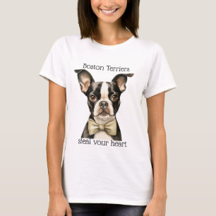 SCHWARZE UND WEISSE BOSTON-TERRIERS STEIGEN IHR HE T-Shirt