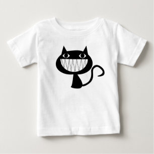 SCHWARZE UND WEISSE CAT-ILLUSTRATION BABY T-SHIRT