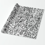 SCHWARZE UND WEISSE CHRISTMAS DOODLE WRAPPING PAP GESCHENKPAPIER<br><div class="desc">FUN SCHWARZ- UND WEISSBUCH FÜR SCHWARZE UND WEISSE GESCHENKE.</div>