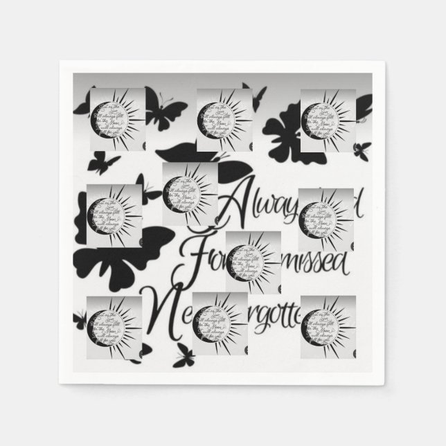 SCHWARZE UND WEISSE DISIGNPaper Napkin Serviette (Vorderseite)