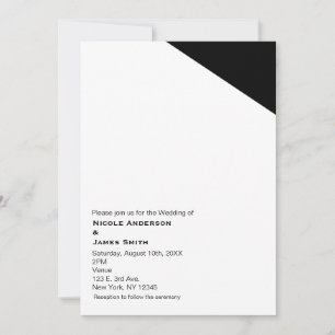 Schwarze und weiße elegante dreieckige Hochzeitsei Einladung
