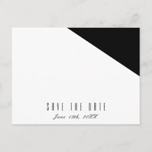 Schwarze und weiße elegante Dreiecks-Hochzeit-Save Ankündigungspostkarte