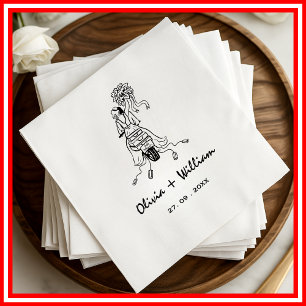 Schwarze und weiße elegante minimalistische modern serviette