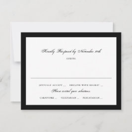 Schwarze und Weiße formelle Hochzeits-Antwort RSVP Karte