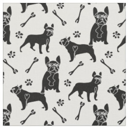 Schwarze und weiße französische Hunde Stoff