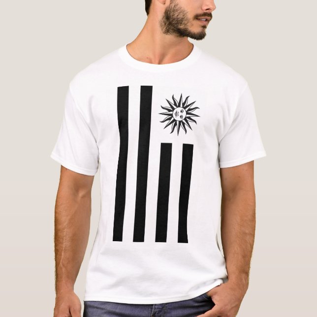 SCHWARZE UND WEISSE FREIZÜGIGKEIT T-Shirt (Vorderseite)