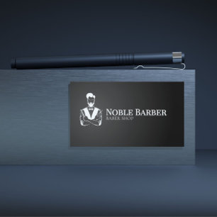 Schwarze und weiße Friseur-Visitenkarte Moderner Visitenkarte