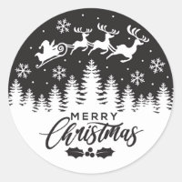 schwarze und weiße Frohe Weihnachten Aufkleber