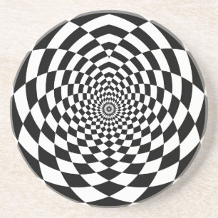 Schwarze und weiße geometrische Kunst Getränkeuntersetzer