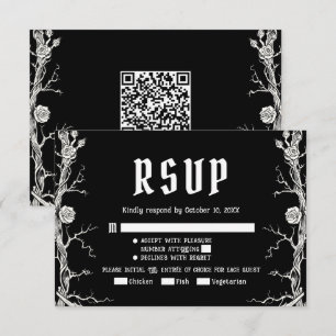 Schwarze und Weiße Gotische Halloween-Skelette Hoc RSVP Karte