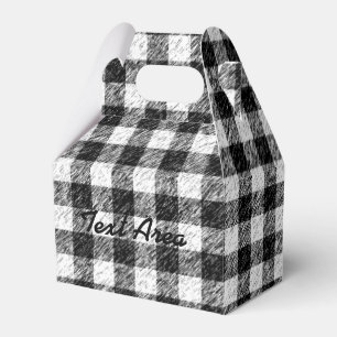 Schwarze und weiße Grunge-Karo-Schecke Partygesche Geschenkschachtel