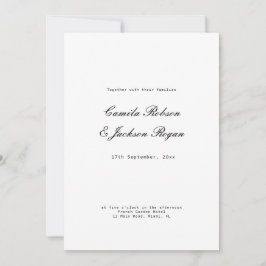 Schwarze und weiße Hochzeit im Stil des alten Geld Einladung