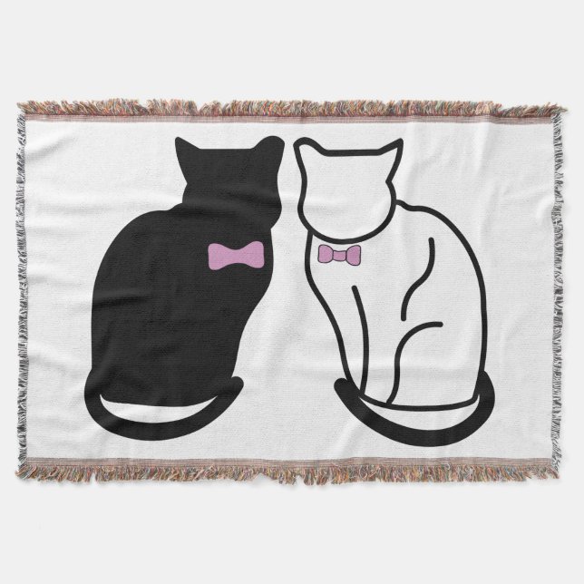 Schwarze und weiße Katze Decke (Vorderseite)
