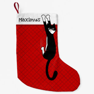 Schwarze und weiße Katze   Funny Tuxedo Cat Holida Kleiner Weihnachtsstrumpf