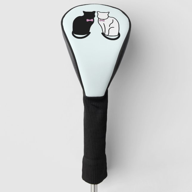 Schwarze und weiße Katze Golf Headcover (Vorderseite)