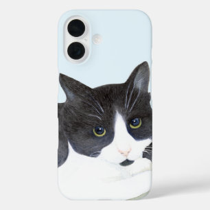 Schwarze und weiße Katze iPhone 16 Hülle