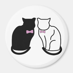 Schwarze und weiße Katze Magnet