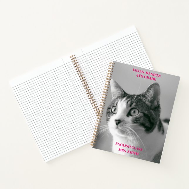 Schwarze und weiße Katze Notizbuch (Innenseite)