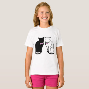 Schwarze und weiße Katze T-Shirt