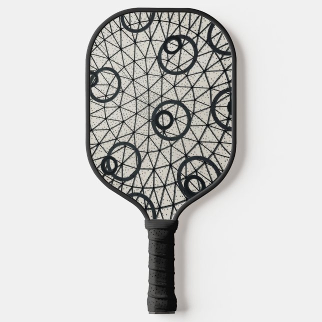 Schwarze und weiße Kreise Pickleball Schläger (Vorderseite)