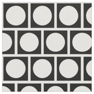 Schwarze und weiße Kreise und Quadrate Stoff