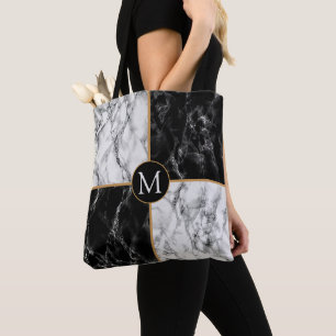 Schwarze und weiße Marmor-Tasche mit individuellem Tasche