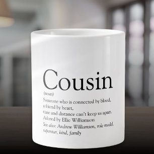 Schwarze und Weiße Moderne Lustige Coole Cousin-De Jumbo-Tasse