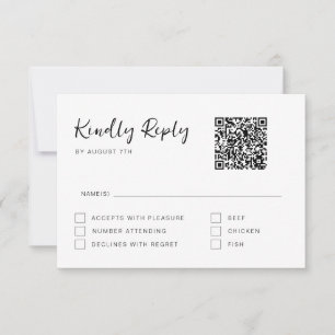 Schwarze und Weiße moderne Schrift RSVP-Karte RSVP Karte
