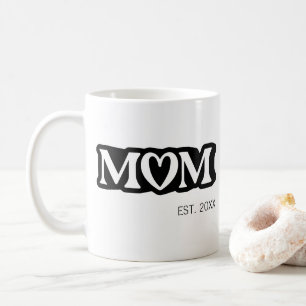 Schwarze und weiße Mom Established elegante süße H Kaffeetasse