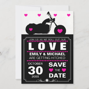 Schwarze und weiße Motorrad-Silhouette Save-the-Da Save The Date