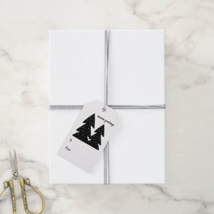 Schwarze und weiße nordische Weihnachtsbaumen Geschenkanhänger