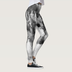 schwarze und weiße Photogamaschen abstrakt Leggings