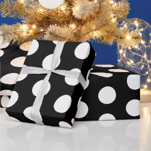 Schwarze und weiße Polka-Punkte stilvolle Geschenk Geschenkpapier