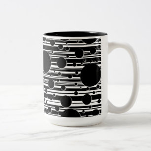 Schwarze und weiße Punkte und Streifen Zweifarbige Tasse