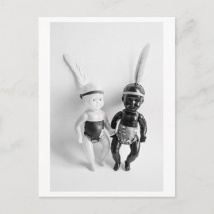 Schwarze und Weiße Puppen-Indianer Postkarte