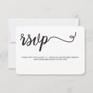 Schwarze und weiße RSVP-Website-Karte ohne Porto RSVP Karte