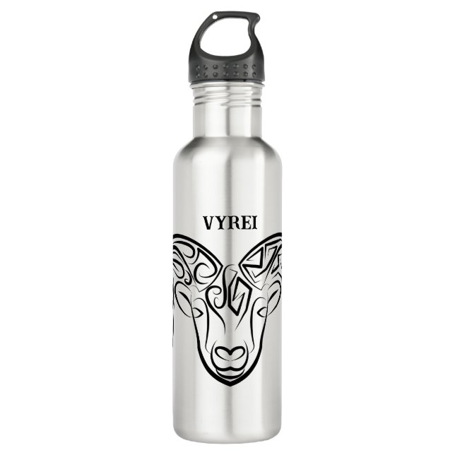 Schwarze und weiße Stammziege / Schafe Edelstahlflasche (Vorderseite)