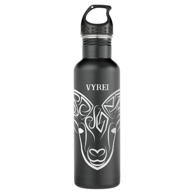 Schwarze und weiße Stammziege / Schafe Edelstahlflasche (Vorderseite)