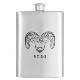 Schwarze und weiße Stammziege / Schafe Flachmann