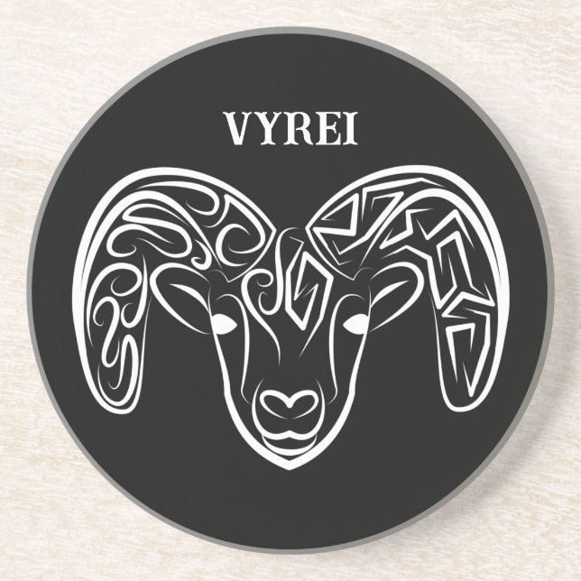 Schwarze und weiße Stammziege / Schafe Getränkeuntersetzer (Vorne)