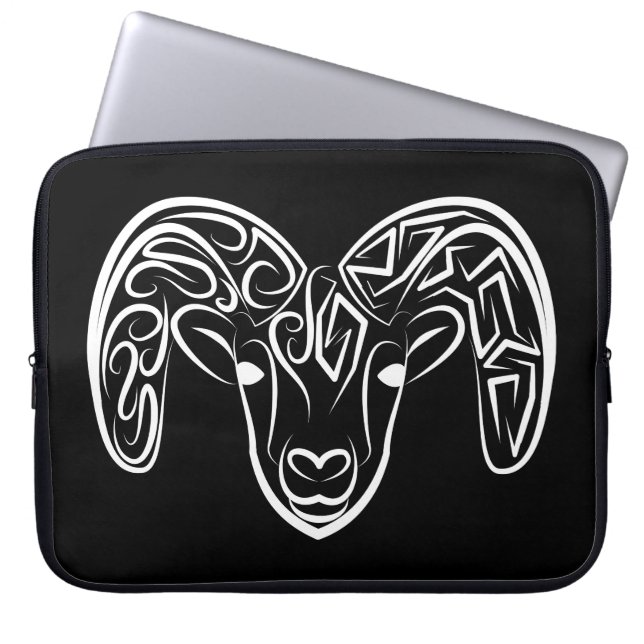 Schwarze und weiße Stammziege / Schafe Laptopschutzhülle (Vorderseite)