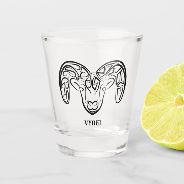 Schwarze und weiße Stammziege / Schafe Schnapsglas (Vorderseite)