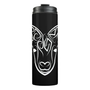 Schwarze und weiße Stammziege / Schafe Thermosbecher