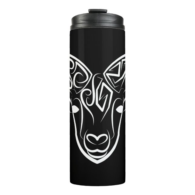 Schwarze und weiße Stammziege / Schafe Thermosbecher (Vorderseite)