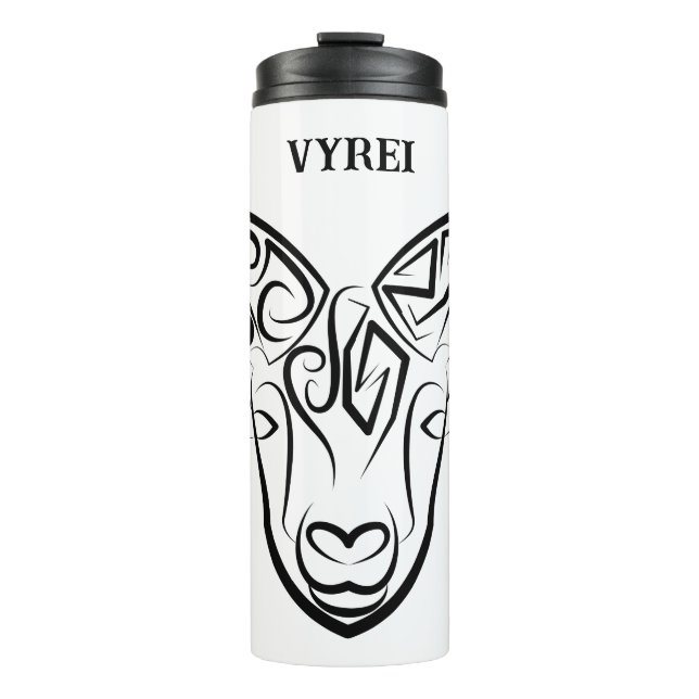 Schwarze und weiße Stammziege / Schafe Thermosbecher (Vorderseite)