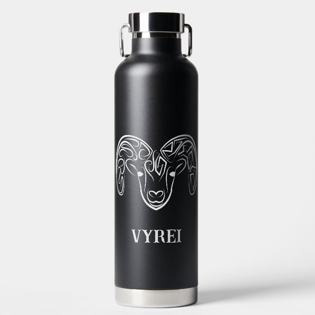 Schwarze und weiße Stammziege / Schafe Trinkflasche (Vorderseite)