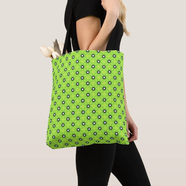 Schwarze und weiße Sterne Tasche (Von Nahem)