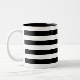 Schwarze und weiße Streifen mit goldfarbenem Herze Zweifarbige Tasse