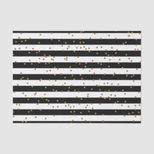 Schwarze und weiße Streifen mit metallischem Gold Seidenpapier