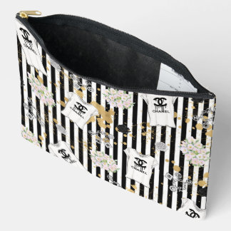 Schwarze und weiße Streifen Mode-Accessoire-Tasche Zubehörtasche
